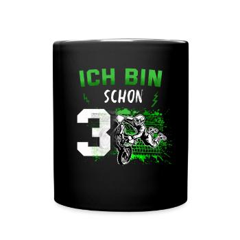 Motocross - Tasse einfarbig - Schwarz - Vorne