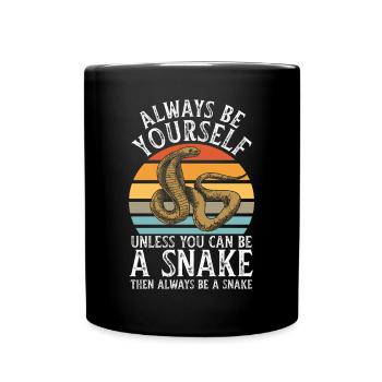Schlange Tshirt - Tasse einfarbig - Schwarz - Vorne