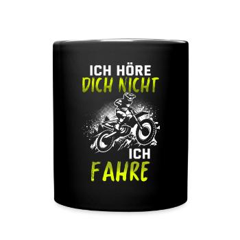 Motocross Enduro Offroad Dirt Bike Superbike Motor - Tasse einfarbig - Schwarz - Vorne