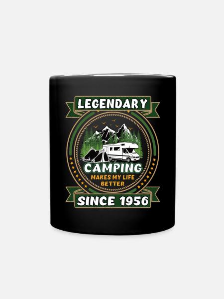 Legendär seit 1956 Camping Geschenk Geburtsjahr - Tasse einfarbig - Schwarz
