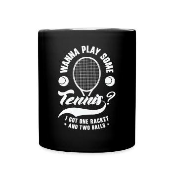 Tennis Tennis Player Tennis Racket Tennis Ball - Full Colour Mug - black - Front
