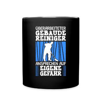Überarbeiteter Gebäudereiniger Fensterputzer - Tasse einfarbig - Schwarz - Vorne
