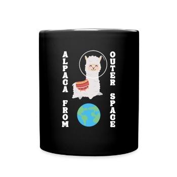 Alpaca From Outer Space Llama Vicuna Guanaco - Full Colour Mug - black - Front