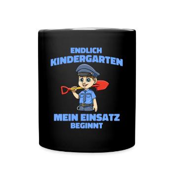 Kindergarten Polizei Junge - Kita Polizei Junge - Tasse einfarbig - Schwarz - Vorne