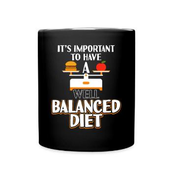 Important Balanced Diet Burger And Fruits - Full Colour Mug - black - Front