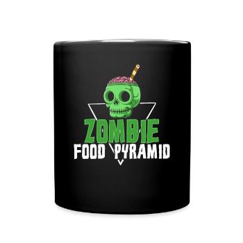 Zombie Food Pyramid Balanced Diet - Full Colour Mug - black - Front