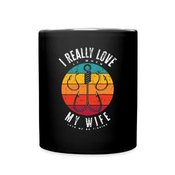 Fun Fishing Angler Fisherman Gift - Full Colour Mug - black - Front