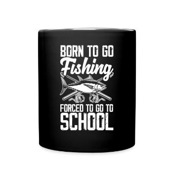 Lustiges Angeln Angler Fischer Geschenk - Tasse einfarbig - Schwarz - Vorne