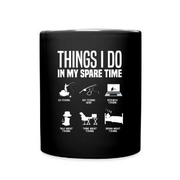 Fun Fishing Angler Fisherman Gift - Full Colour Mug - black - Front
