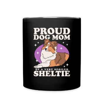 Sheltie Mom Shetland Sheepdog Hunde Geschenk - Tasse einfarbig - Schwarz - Vorne