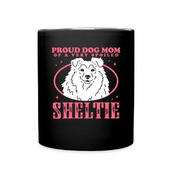 Sheltie Mom Shetland Sheepdog Hund Geschenk - Tasse einfarbig - Schwarz - Vorne