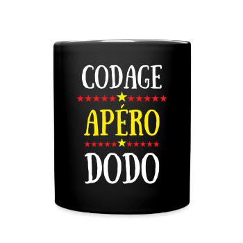 codage apéro dodo - Mug uni - noir - Devant