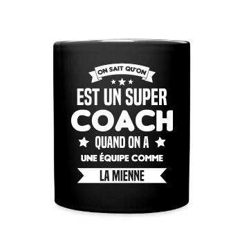 Un Super Coach Cadeau Entraîneur Sportif Humour - Mug uni - noir - Devant