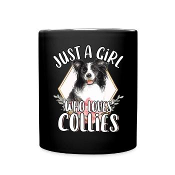 Nur ein Mädchen, das Border Collies süßes Hundegeschenk liebt - Tasse einfarbig - Schwarz - Vorne