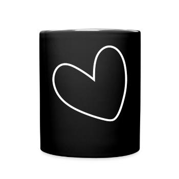 Cœur Blanc Simple - Mug uni - noir - Devant