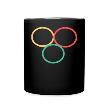 Drei Kreise Simpel Design - Tasse einfarbig - Schwarz - Vorne