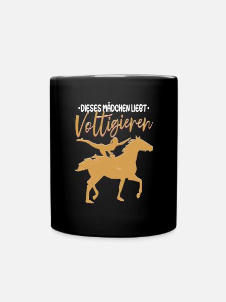 Dieses Mädchen liebt Voltigieren Volti - Tasse einfarbig - Schwarz