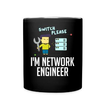 Netzwerkingenieur Network Engineer Computer - Tasse einfarbig - Schwarz - Vorne