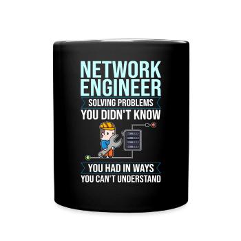 Netzwerkingenieur Network Engineer Computer - Tasse einfarbig - Schwarz - Vorne