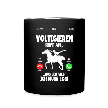 Mädchen Voltigieren Volti - Tasse einfarbig - Schwarz - Vorne