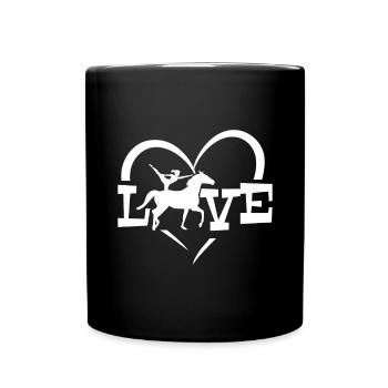 Mädchen Voltigieren Love Volti - Tasse einfarbig - Schwarz - Vorne