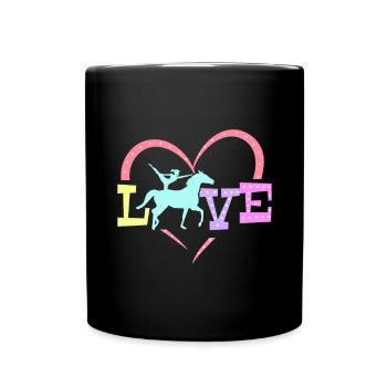 Mädchen Voltigieren Love Volti - Tasse einfarbig - Schwarz - Vorne
