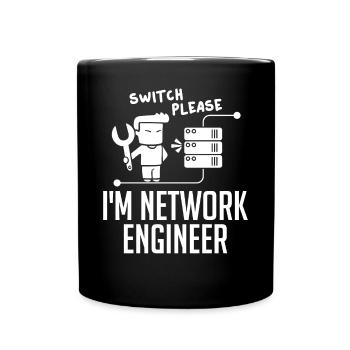 Netzwerkingenieur Network Engineer Computer - Tasse einfarbig - Schwarz - Vorne
