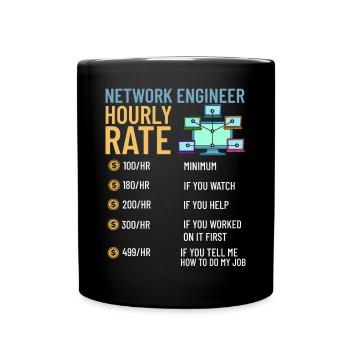 Netzwerkingenieur Network Engineer Computer - Tasse einfarbig - Schwarz - Vorne