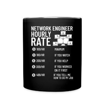 Netzwerkingenieur Network Engineer Computer - Tasse einfarbig - Schwarz - Vorne