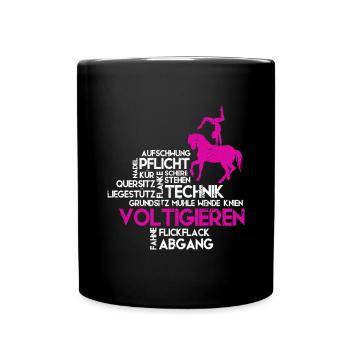 Mädchen Voltigieren Volti - Tasse einfarbig - Schwarz - Vorne