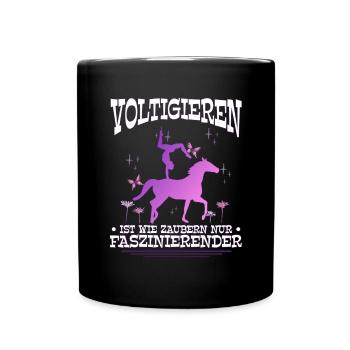 Mädchen Voltigieren Volti - Tasse einfarbig - Schwarz - Vorne
