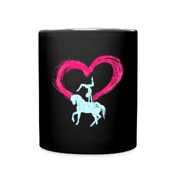 Mädchen Voltigieren Volti - Tasse einfarbig - Schwarz - Vorne