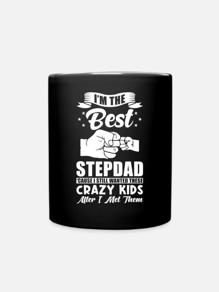 Stiefpapa bester Stiefvater - Tasse einfarbig - Schwarz