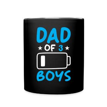 Papa de 3 garçons - Mug uni - noir - Devant