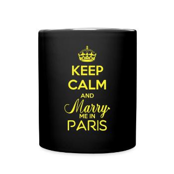 Mariage à Paris avec la Tour Eiffel - Mug uni - noir - Devant