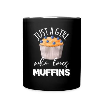 Muffin une fille aime muffins pâtisseries sucrées - Mug uni - noir - Devant