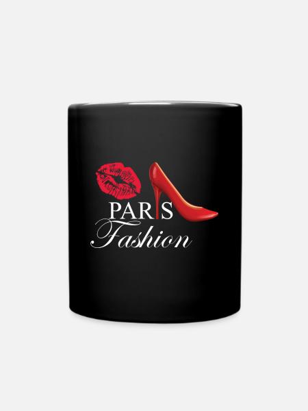 Paris Fashion Kussmund Frankreich - Tasse einfarbig - Schwarz
