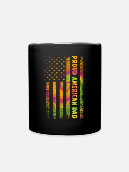 Stolzer Amerikanischer Papa - Tasse einfarbig - Schwarz