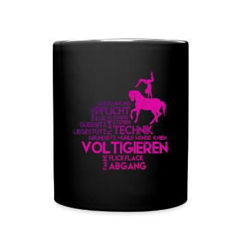Mädchen Voltigieren Volti - Tasse einfarbig - Schwarz - Vorne