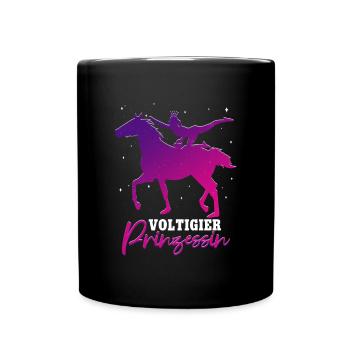 Mädchen Voltigieren Volti - Tasse einfarbig - Schwarz - Vorne