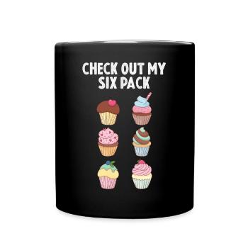 Muffin Sixpack Muffins süßes Gebäck - Tasse einfarbig - Schwarz - Vorne