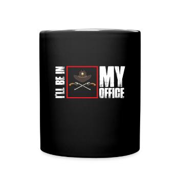 Sheriff Revolver Sheriffstern in the office - Full Colour Mug - black - Front