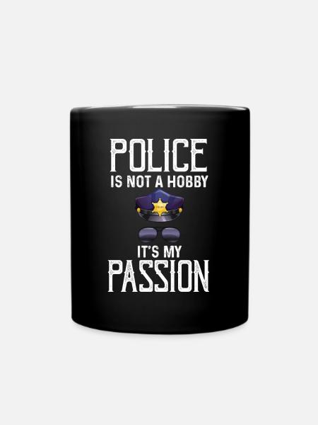Polizei Passion Sheriff Abzeichen - Tasse einfarbig - Schwarz