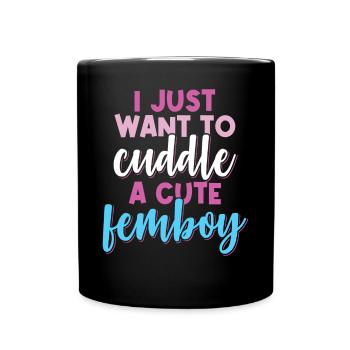 Femboy-Geschenk - Tasse einfarbig - Schwarz - Vorne