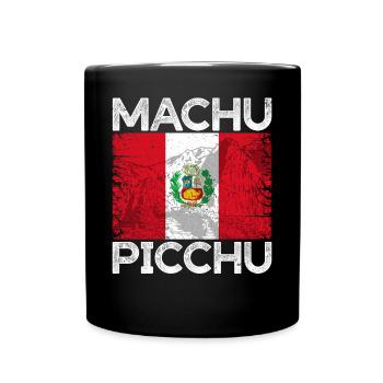Machu Picchu Peru Peruanische Flagge Inka Geschenk - Tasse einfarbig - Schwarz - Vorne