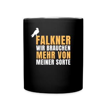 Falknerei Greifvogel Falkner Beizjagd Geschenkidee - Tasse einfarbig - Schwarz - Vorne
