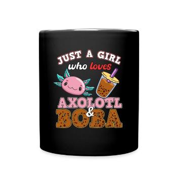 La fille aime Axolotl Boba Cadeau - Mug uni - noir - Devant