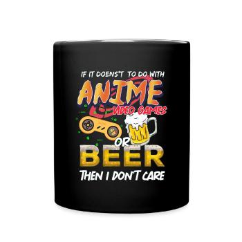 Anime bière jeux vidéo - Mug uni - noir - Devant
