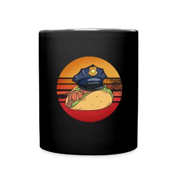 Taco Policeman Gift - Full Colour Mug - black - Front