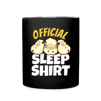 Nettes Schlafendes Schaf-geschenk - Tasse einfarbig - Schwarz - Vorne